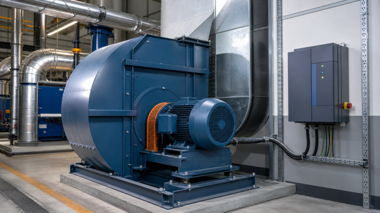 industrial centrifugal fan with VFD control cabinet