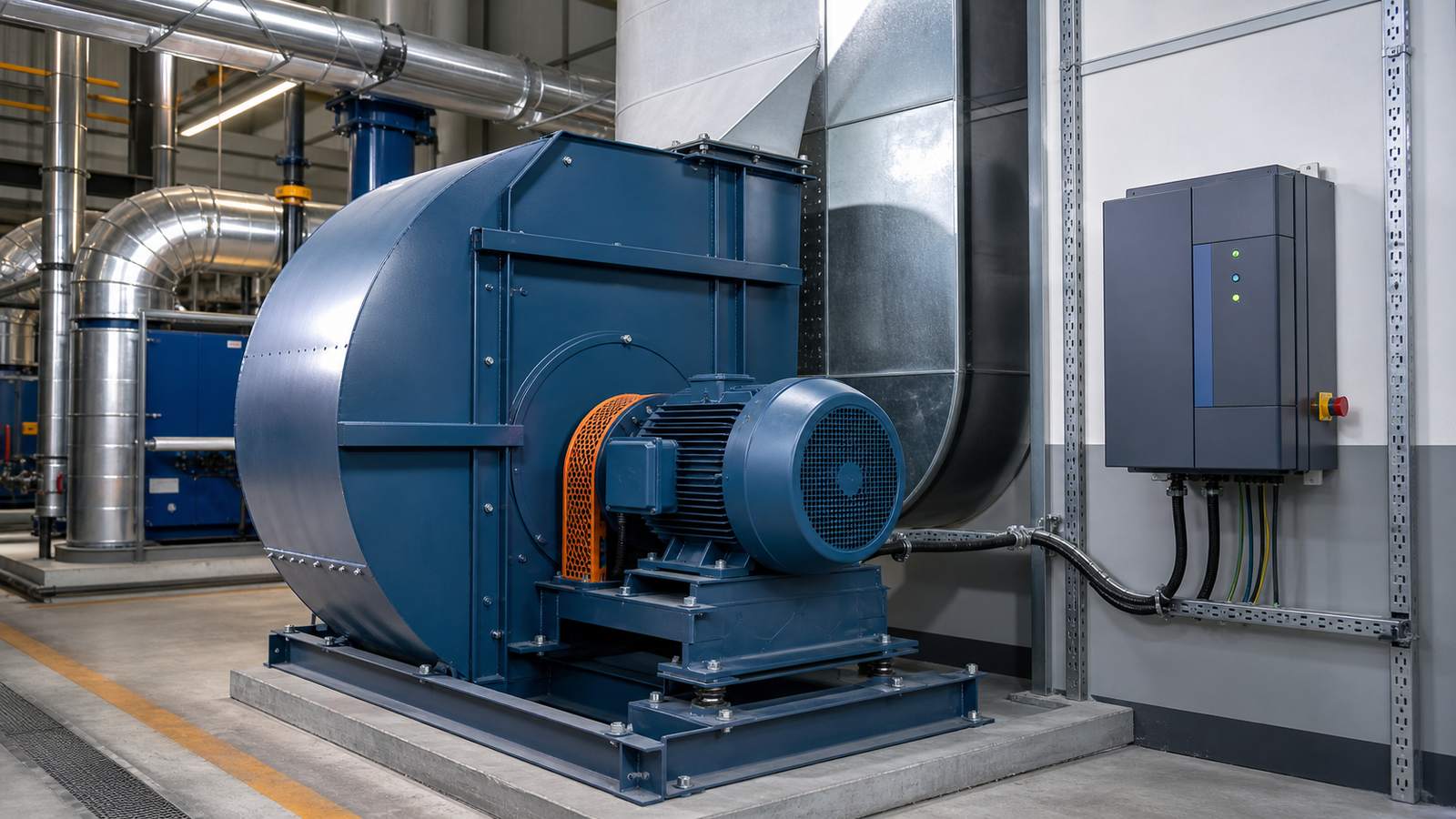 industrial centrifugal fan with VFD control cabinet