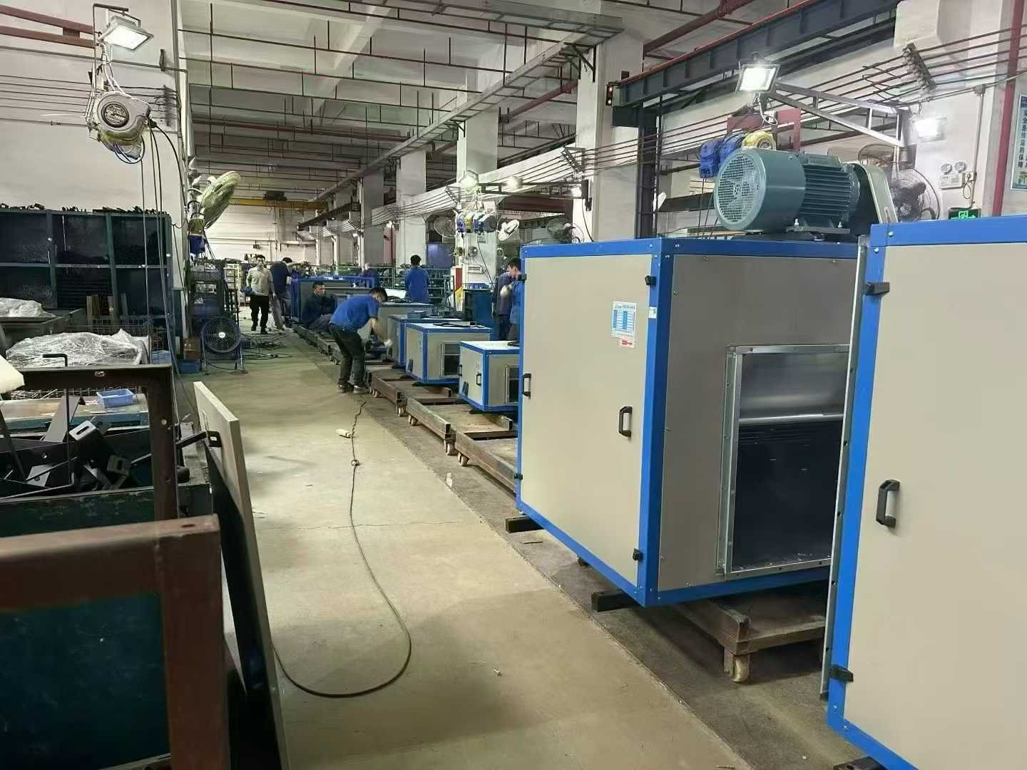 Industrial ventilation equipment on the assembly line